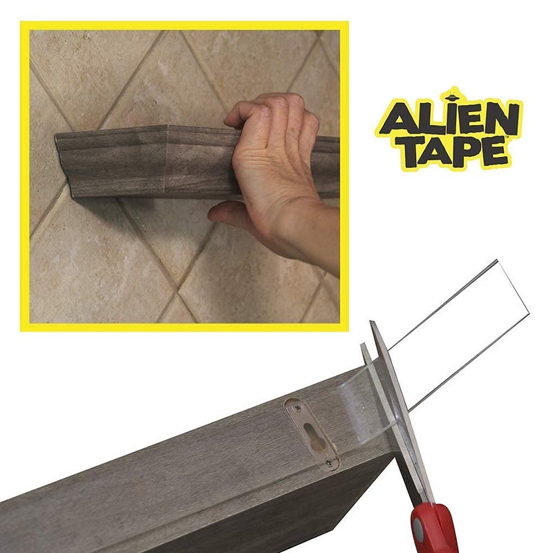 ALIEN TAPE Heavy Duty Double Sided Tape, Nano Tape, Feet Clear Adhesive Tape for Poster Photo Wall Decor As Seen on TV, (4 Rolls - 40 Feet) - Image 2